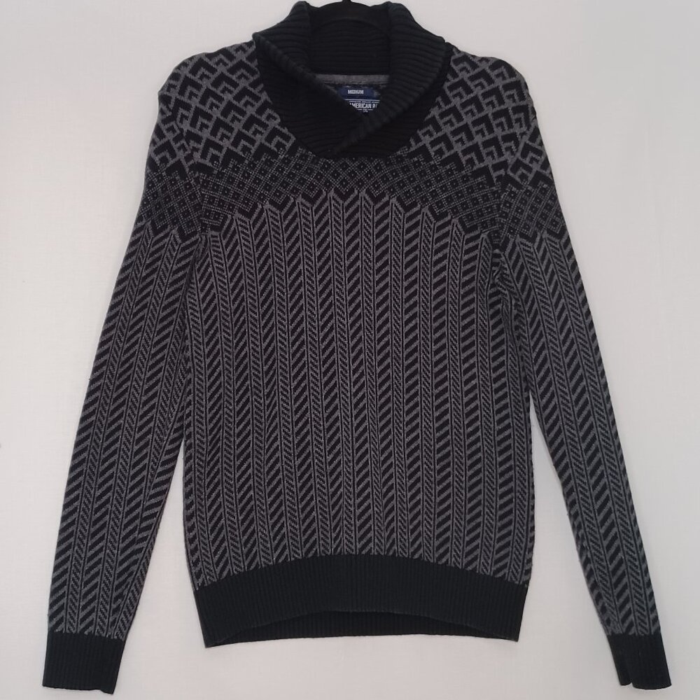 Men's‎ American Rag Black Thick/Heavy 100% Cotton Sweater Size Medium